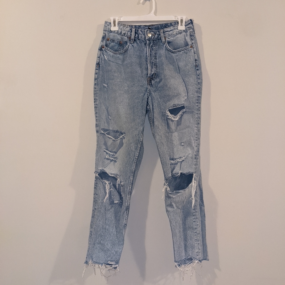 H&M Distressed, Light-Wash Jeans